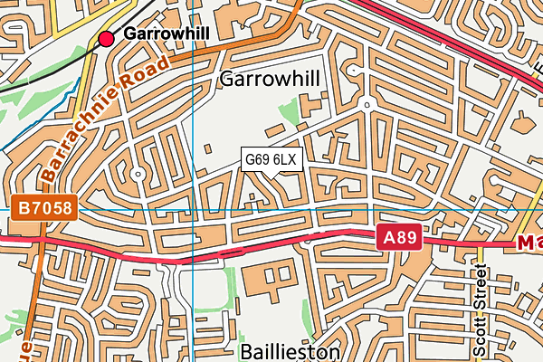 G69 6LX map - OS VectorMap District (Ordnance Survey)