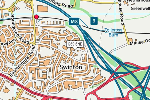 G69 6NE map - OS VectorMap District (Ordnance Survey)