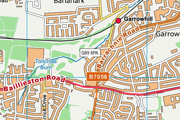 G69 6PA map - OS VectorMap District (Ordnance Survey)