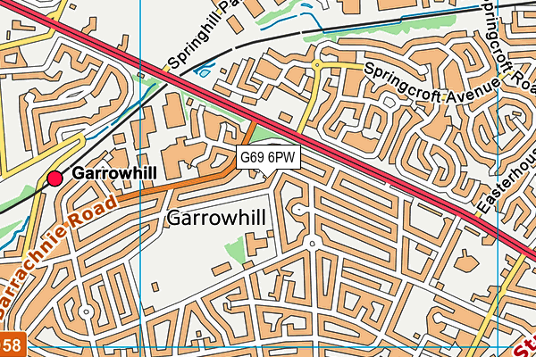 G69 6PW map - OS VectorMap District (Ordnance Survey)