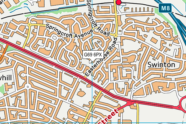 G69 6PX map - OS VectorMap District (Ordnance Survey)