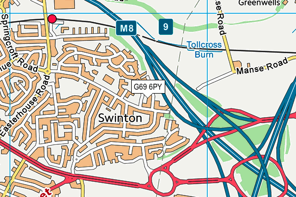 G69 6PY map - OS VectorMap District (Ordnance Survey)