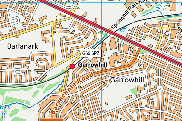 G69 6PZ map - OS VectorMap District (Ordnance Survey)