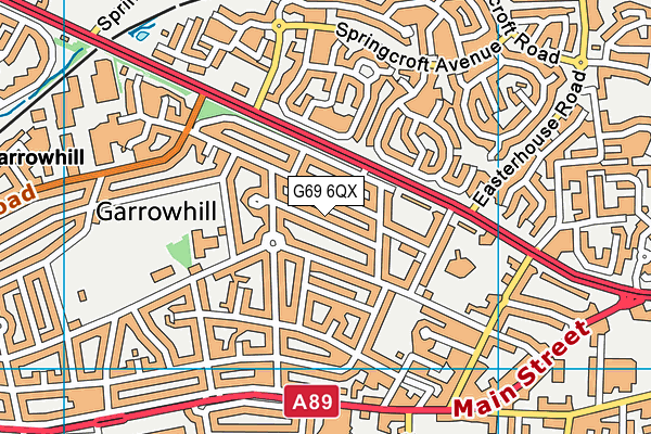 G69 6QX map - OS VectorMap District (Ordnance Survey)