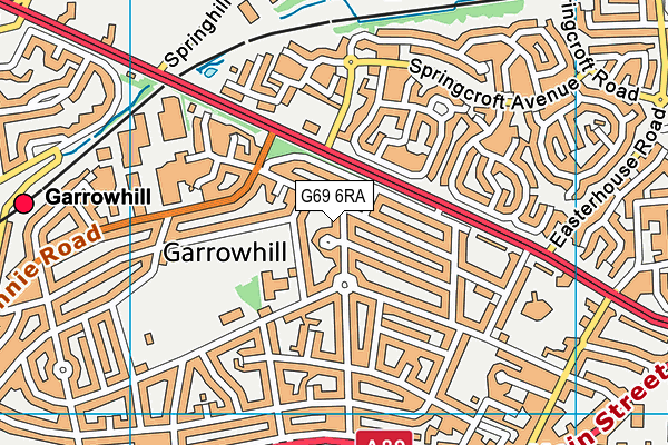 G69 6RA map - OS VectorMap District (Ordnance Survey)