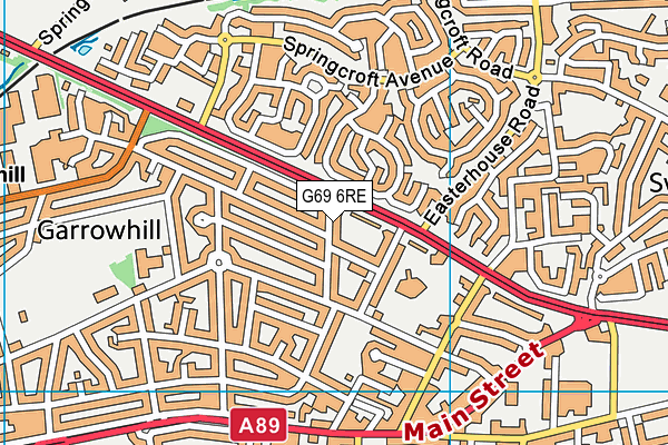 G69 6RE map - OS VectorMap District (Ordnance Survey)