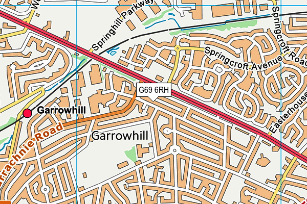 G69 6RH map - OS VectorMap District (Ordnance Survey)