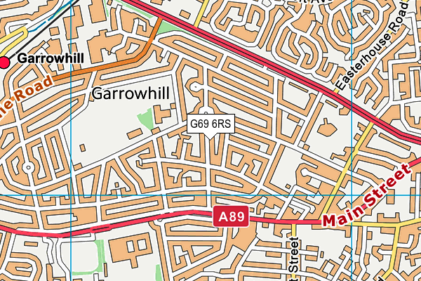 G69 6RS map - OS VectorMap District (Ordnance Survey)