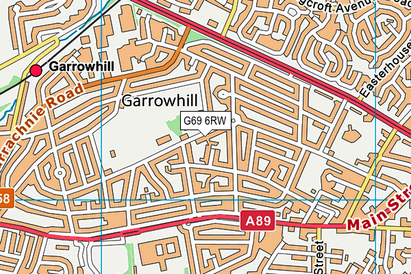 G69 6RW map - OS VectorMap District (Ordnance Survey)