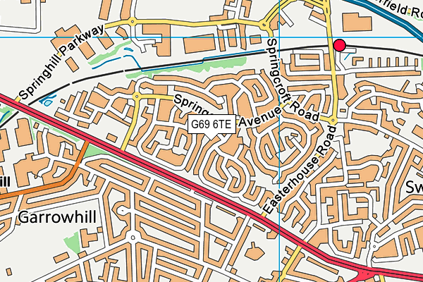 G69 6TE map - OS VectorMap District (Ordnance Survey)