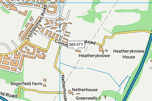 G69 6TY map - OS VectorMap District (Ordnance Survey)