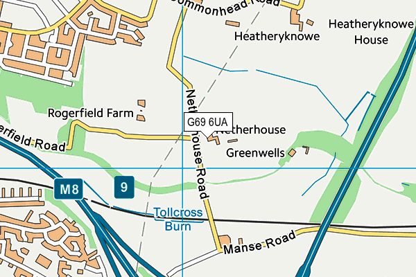 G69 6UA map - OS VectorMap District (Ordnance Survey)