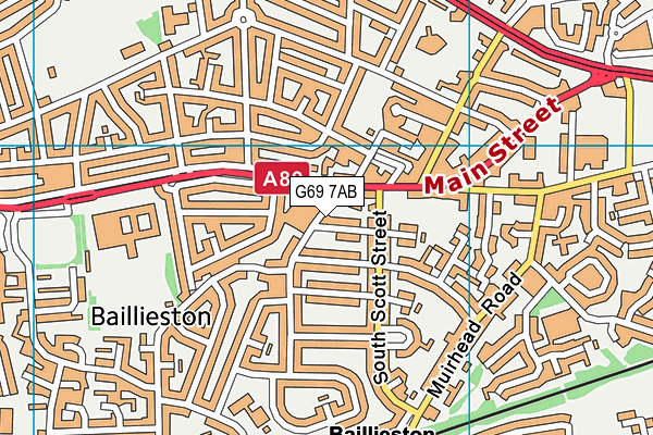 G69 7AB map - OS VectorMap District (Ordnance Survey)