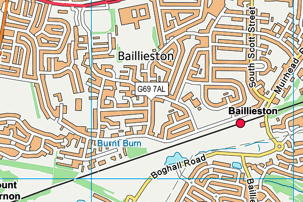 G69 7AL map - OS VectorMap District (Ordnance Survey)