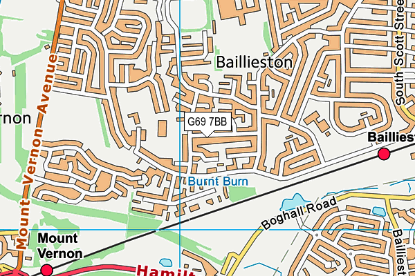 G69 7BB map - OS VectorMap District (Ordnance Survey)