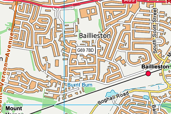 G69 7BD map - OS VectorMap District (Ordnance Survey)