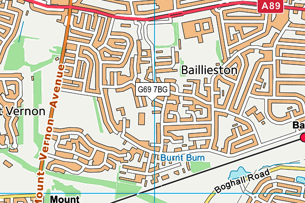 G69 7BG map - OS VectorMap District (Ordnance Survey)