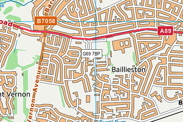 G69 7BP map - OS VectorMap District (Ordnance Survey)