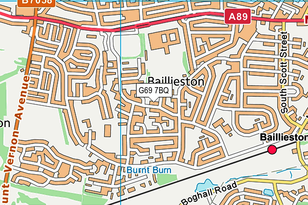 G69 7BQ map - OS VectorMap District (Ordnance Survey)