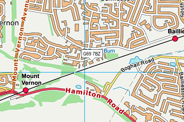 G69 7BZ map - OS VectorMap District (Ordnance Survey)