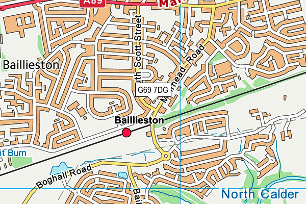 G69 7DG map - OS VectorMap District (Ordnance Survey)