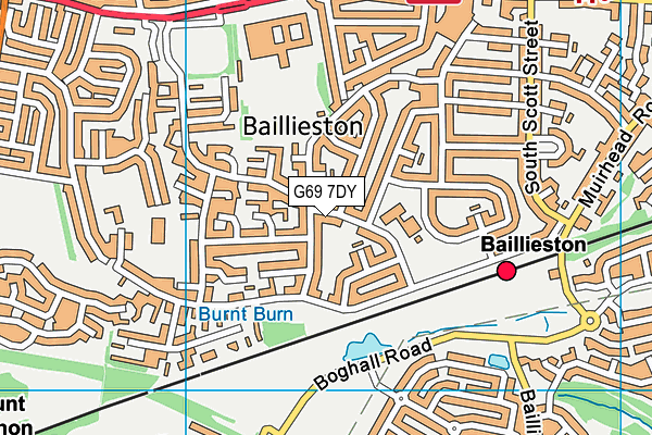 G69 7DY map - OS VectorMap District (Ordnance Survey)