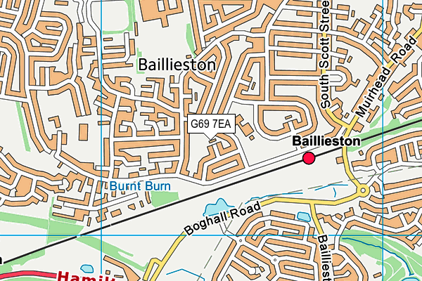 G69 7EA map - OS VectorMap District (Ordnance Survey)