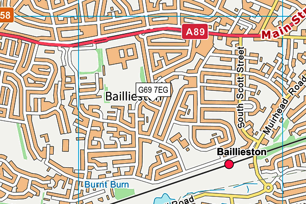 G69 7EG map - OS VectorMap District (Ordnance Survey)