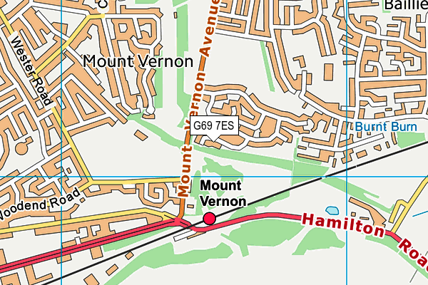 G69 7ES map - OS VectorMap District (Ordnance Survey)