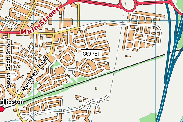 G69 7ET map - OS VectorMap District (Ordnance Survey)