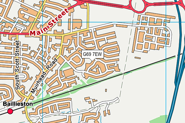 G69 7EW map - OS VectorMap District (Ordnance Survey)