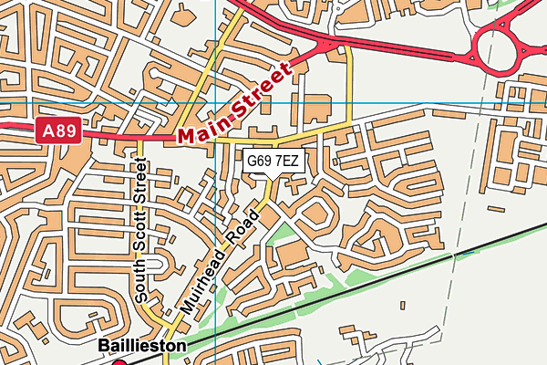 G69 7EZ map - OS VectorMap District (Ordnance Survey)