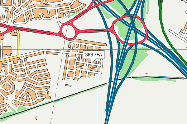 G69 7FA map - OS VectorMap District (Ordnance Survey)