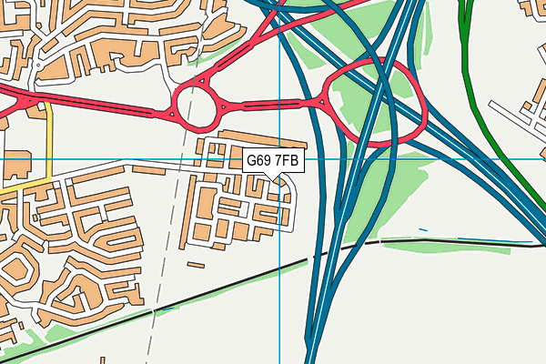 G69 7FB map - OS VectorMap District (Ordnance Survey)
