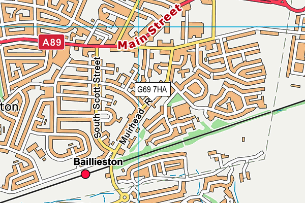 G69 7HA map - OS VectorMap District (Ordnance Survey)