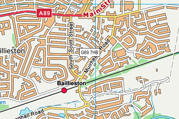 G69 7HB map - OS VectorMap District (Ordnance Survey)