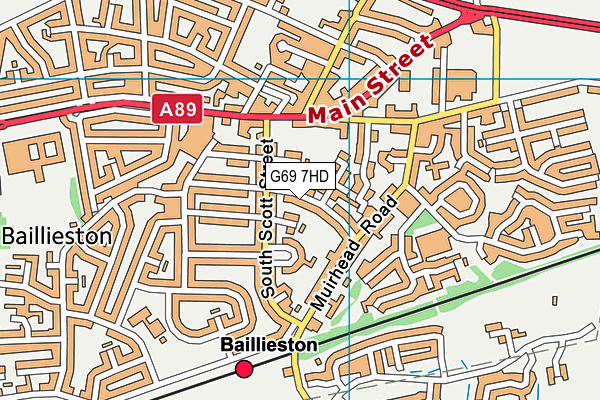 G69 7HD map - OS VectorMap District (Ordnance Survey)