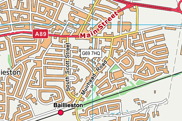 G69 7HQ map - OS VectorMap District (Ordnance Survey)