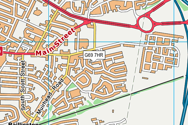 G69 7HR map - OS VectorMap District (Ordnance Survey)