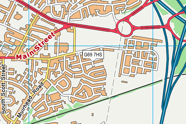 G69 7HS map - OS VectorMap District (Ordnance Survey)