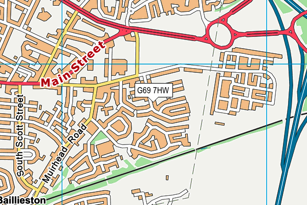 G69 7HW map - OS VectorMap District (Ordnance Survey)