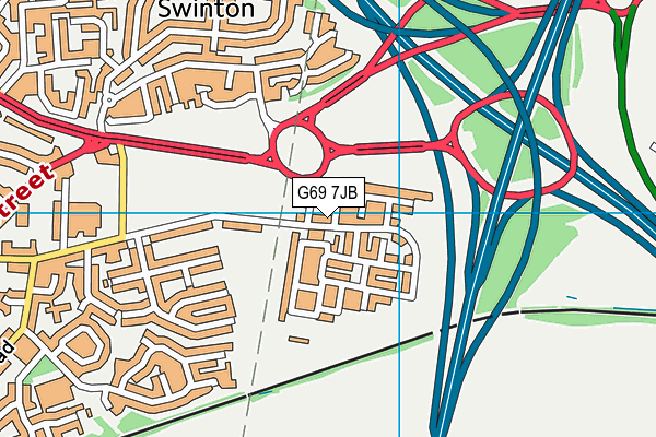 G69 7JB map - OS VectorMap District (Ordnance Survey)