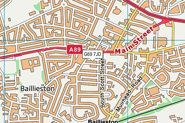 G69 7JD map - OS VectorMap District (Ordnance Survey)