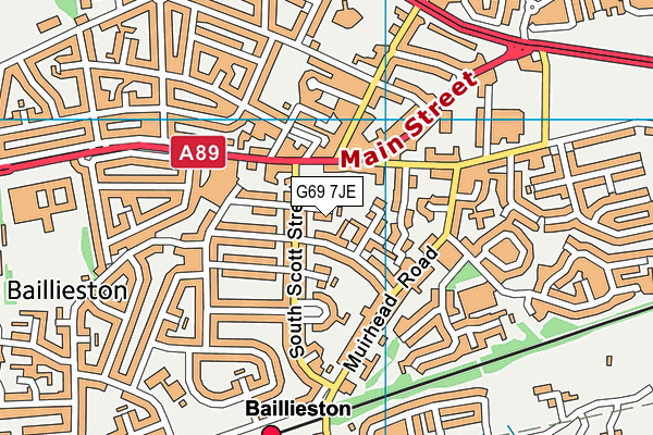 G69 7JE map - OS VectorMap District (Ordnance Survey)