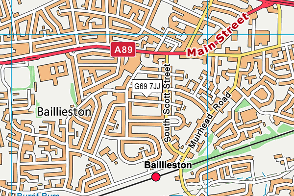 G69 7JJ map - OS VectorMap District (Ordnance Survey)