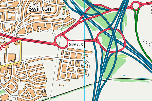 G69 7JX map - OS VectorMap District (Ordnance Survey)