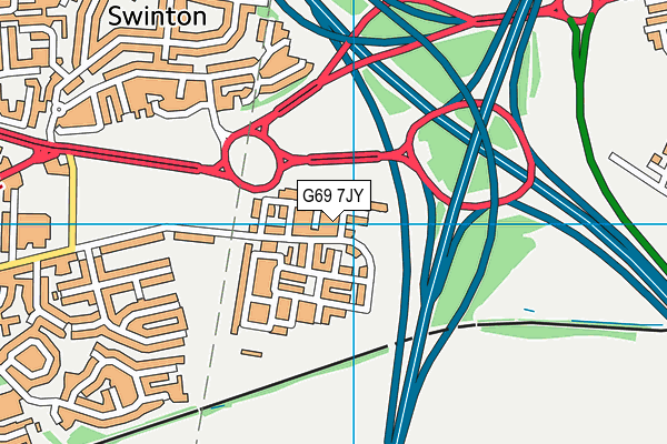 G69 7JY map - OS VectorMap District (Ordnance Survey)