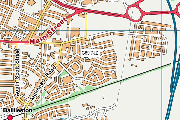 G69 7JZ map - OS VectorMap District (Ordnance Survey)