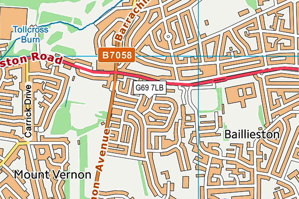 G69 7LB map - OS VectorMap District (Ordnance Survey)