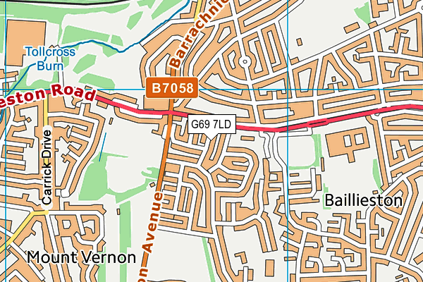 G69 7LD map - OS VectorMap District (Ordnance Survey)
